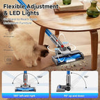 Cordless Vacuum Cleaner for Home, Powerful Stick Vacuum Cleaner with Rechargeable Battery, 6 in 1 Lightweight Handheld Vacuum, 45 Mins Runtime Cordless Vacuum for Hardfloor Carpets Pet Hair (Blue)