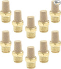 10 Pack 1/4" Male Thread Pneumatic Brass Exhaust Muffler Filter Air Pneumatic Mufflers Air Line Fitting Hex Sintered Silencer