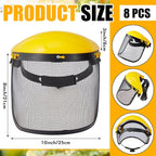 Amylove 6 Pcs Safety Face Shield with Mesh Weed Whacking Face Shield Masks Chainsaw Gardening Weed Mover Protection (Yellow)