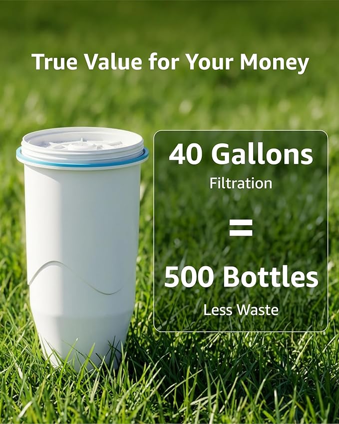 Compatible with Zero Pitchers and Dispenser, 0 TDS Premium Filtration, Fit for ZR-001 ZR-004 ZP-006 ZR-017 ZS-008 Filters, reducing Lead, Chromium, and Contaminants by Sensiblopt, 2 Pack
