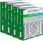 Filterbuy 21x24.5x5 Air Filter MERV 8 Essential Dust & Allergy Defense (4-Pack), Electrostatic Pleated HVAC AC Furnace Filters for Rheem, Ruud, and Protech (Actual Size: 20.63 x 24.13 x 4.38)