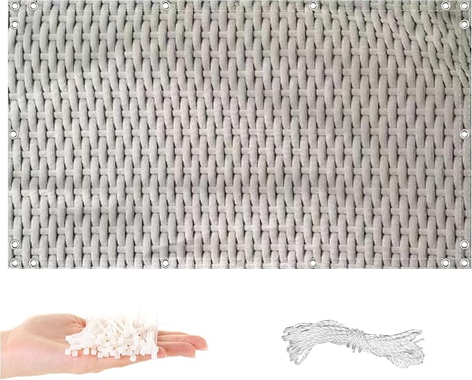 Privacy Fence Screen 2.3' x 3.3' Privacy Protection Weatherproof Privacy Fence Panels for Outside, with Grommets, for Apartments, Deck, Porch, Patio, Railing, Outdoor Pool, Weaving Pattern