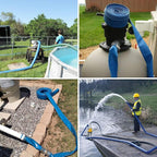 1 1/2 IN x 100 FT Pool Backwash Hose, Heavy Duty Flat Discharge Hose, Weather and Burst Resistant, Best Pool Hoses for Inground Pools, Pool Filter Hose & Pool Drain Hose