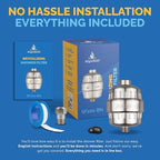 AquaBliss High Output Revitalizing Shower Filter - Reduces Dry Itchy Skin, Dandruff, Eczema, and Dramatically Improves The Condition of Your Skin, Hair and Nails - Brushed Nickel (SF100-BN)