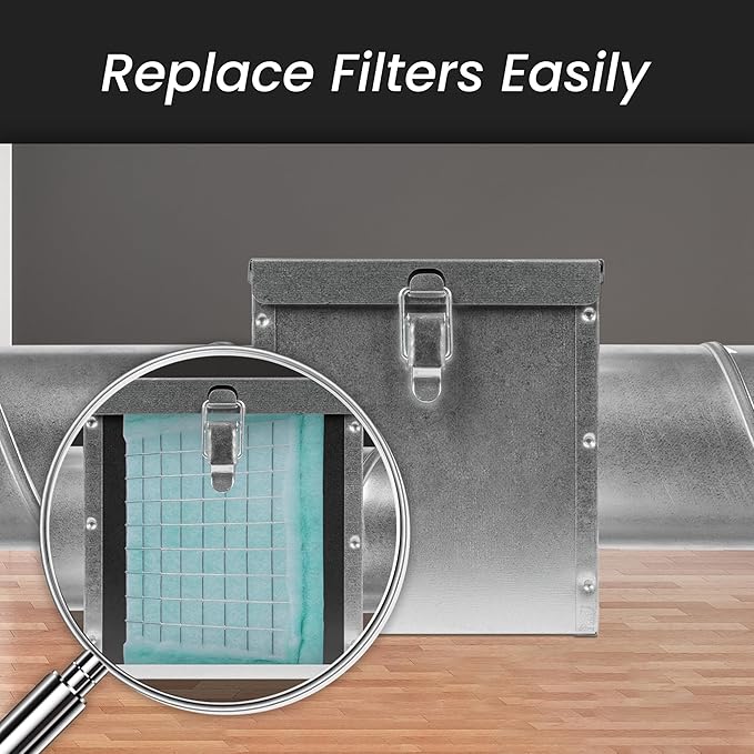 Repa Market 6" x 6" Replacement Air Filter for 4" Duct Filter Box – G3 Class Purifier Filter for Dust Collection, Lint Trap – Air Purifier – HVAC Ventilation System Filters, Home Improvement