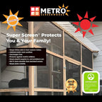 Pet & Weather Resistant Insect Screen - 17/14 Super Screen (84 in x 25 ft) - Mesh Screen for Patio Porch Pool Cage & Lanai - Replacement Screen Roll, Black - Dog & Cat Proof Screens for Windows