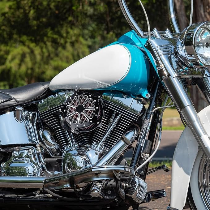 Twin Cam Air Filter, High Flow Air Filter Kit Compatibel with Harley Davidson Touring Street Glide/Road Glide/Softail/Trike/Dyna FBW 2008-2017 air intake Drift
