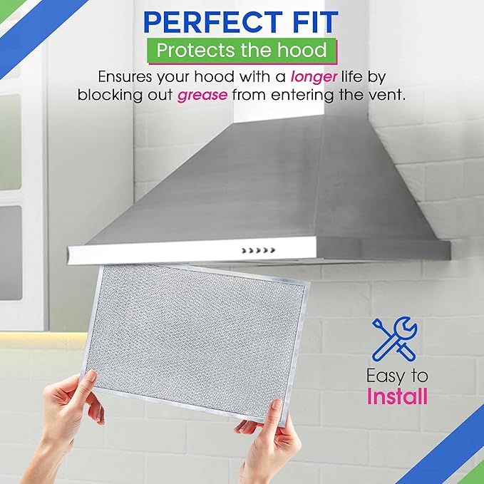 Bagean Stove Hood Vent Filter 11.8" x 17.35" BPS1FA36 Compatible with Broan Range Hood Filter Replacement - Fit's Allure Range Overhead Aluminum Screen - Blocks Grease & Filters Over Oven Air (1-Pack)