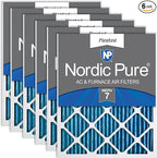 Nordic Pure 25x25x1 (Actual Size: 24 1/2 x 24 1/2 x 3/4) Pleated MERV 7 Air Filters 6 Pack