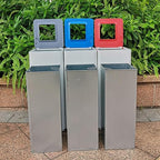GLigeT Outdoor Trash can White Combined Trash Can Large-Capacity Square Sorting Trash Can Outdoor Direct Throw Trash Can Without Cover, Anti-Fingerprint Technology 48L Trash Can (Size : F)