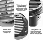 4" in Heavy Duty Thickened 304 Stainless Steel Air Vent Cover Louvered Grille Cover Vent Hood Flat Ducting Ventilation Air Vent Wall Air Outlet with Fly Screen Mesh for House (4inch-100mm Flat Black)