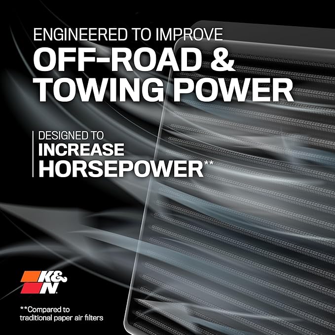 K&N Performance Diesel Dryflow Lifetime Engine Air Filter: Increase Power: Premium, Washable: Compatible with 2013-2024 RAM: 2500, 3500, 4500, 5500, 33-5005HBK