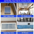 12x90 inches Air Vent Filters, Cut to Size(50+Filters) MERV 8 Electrostatic Floor Vent Filter for Floor Registers, RV, AC, Ceiling, Grilles and Wall HVAC Furnace Vents, 48PCs Adhesive Hook