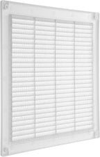 Repa Market 12 x 12 Inch (Outer) White Square Air Vent Cover - Plastic Fresh Air Intake Vent - AC Cover with Nylon Mesh Screen, Wall, Ceiling HVAC Return Air Register, Modern Soffit Vents