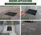 2 Pack PET Storm Drain Filter-47.2x47.2x23.6in Oil & Sediment Guard with 4 Lifting Loops,Square Witches Hat Catch Basin Filter for Parking lot Street Construction Site Industrial Plant