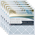 Cabana Filters 6-Pack 12x12x1 MERV 8 AC Furnace Air Filter for Home and Office - Indoor HVAC System Filtration Replacement, Captures Unwanted Particles