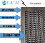 Filter Everything Electrostatic Furnace Filter – Washable & Reusable – 16 x 22 x 1 – Heavy-Duty Aluminum Frame – Permanent Home HVAC Air Filter