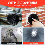 BLuesea Dryer Vent Cleaner Kit, 15-Piece Ultimate Dryer Cleaning Kit Include 50 Feet Dryer Vent Brush, Upgrade Noiseless Dryer Lint Vacuum Attachment, Lint Trap Brush, Vacuum & Dryer Adapters
