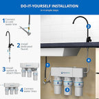 Aquasana Under Sink Water Filter | 3-Stage Claryum Filtration | Reduces up to 99.99% of PFAS, Lead, Chlorine, & More | Under Counter Drinking Water Filter | Includes Chrome Faucet | AQ-6300-CHR