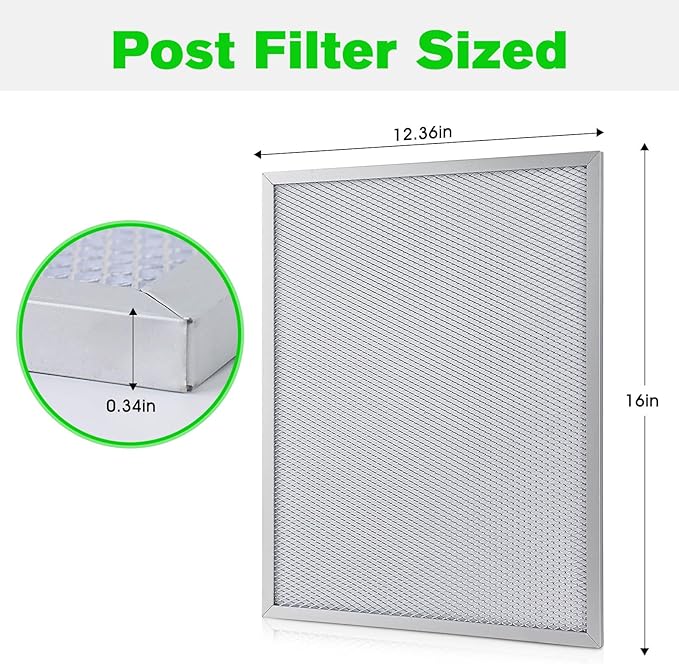 50000293-002 Post Filter 203368 F50F F300E Air Filter 16" X 12.5" Compatible with Honeywell Electronic Air Cleaner Filter 16" X 25" F300E1019 F300A1625 F50F1073 Pre/Post Air Filter- (2 Pack)