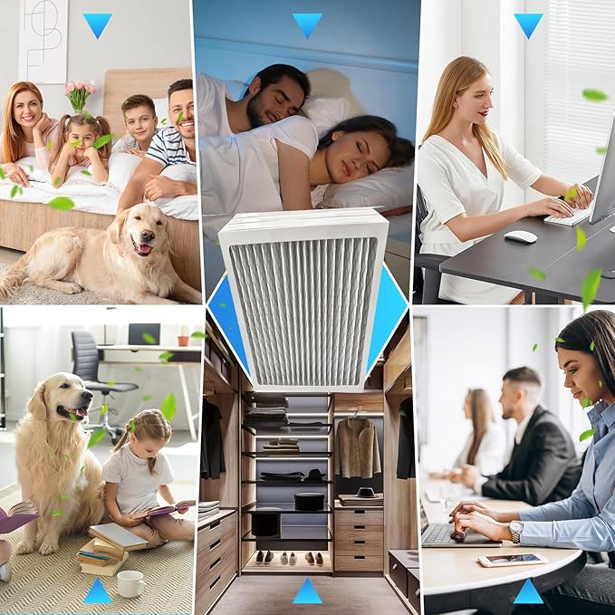 8-Pack 14x 17.5 x 1.75 MERV 13 Dehumidifier Replacement Filter, Compatible with Santa Fe Advance90, Advance120, Advance100, Ultra98H,Honey-Well DR90 & DR120 Dehumidifiers，Easy to Install