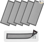 YOKIVE 6 Pcs Magnetic Floor Vent Covers, Floor Register Cover PVC Mesh Air Vent Screen Filters, Great for Home Floor, Wall, Ceiling, Catch Debris Hair Dust (Black, 10-Inch x 5-Inch)