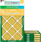 Filterbuy 10x24x1 Air Filter MERV 11 Superior Pet & Allergy Defense (5-Pack), Electrostatic Pleated HVAC AC Furnace Filters Replacement, Made in USA (Actual Size: 9.50 x 23.50 x 0.75)
