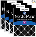 Nordic Pure 14x25x1 (Actual Size: 13 1/2 x 24 1/2 x 3/4) Pure Carbon Pleated Odor Reduction Furnace Air Filters 4 Pack