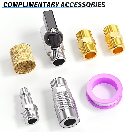 TAILONZ PNEUMATIC 0-150PSI 1/4 Inch NPT Aluminum Alloy Compressed Air Filter，Release Bowl Used for Pneumatic Tools and Air Compressors