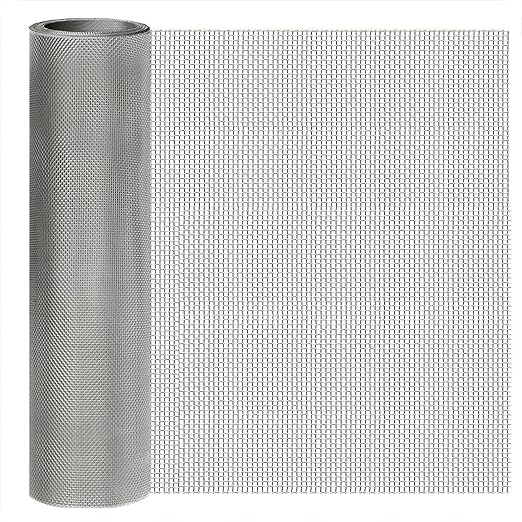 Stainless Steel Mesh Screen 10Mesh 304, 15.7" x 47.2" (40x120cm) Metal Mesh Screen, Rust Free Fine Wire Mesh Roll, Easy to Cur for Vent Mesh, Window Screen, Filters, Cage, Garden Covers