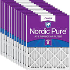 Nordic Pure 14x20x1 (Actual Size: 13 1/2 x 19 1/2 x 3/4) Pleated MERV 8 Air Filters 12 Pack