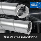 Repa Market Ø5 Inch Duct Cover – Galvanized Steel Round Duct Cap with Mesh Screen – HVAC Exhaust or Intake Vent – Exterior Pipe Air Outlet – Spiral Ventilation Ducting Metal End Plug