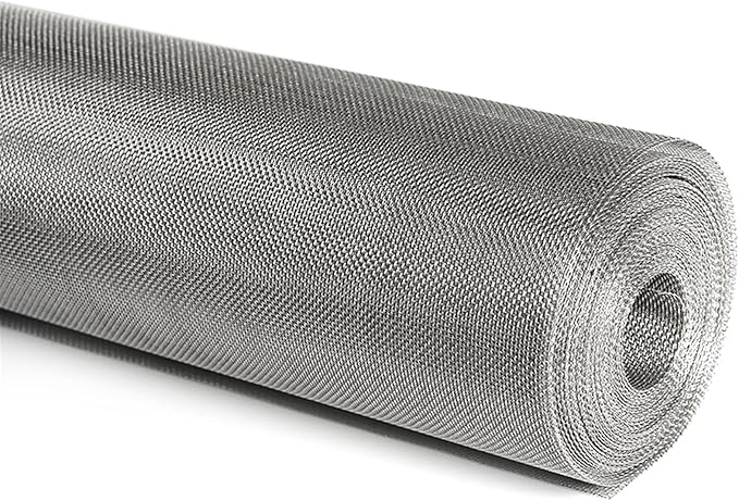 Stainless Steel Woven Wire Mesh, 14 Mesh Rodent Control Cage Net Garden Insect Screen Corrosion-Resistant Filter - 1.54mm Hole