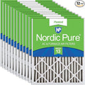Nordic Pure 20x20x2 (Actual Size: 19 1/2 x 19 1/2 x 1 3/4) Pleated MERV 13 Air Filters 12 Pack