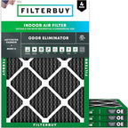 Filterbuy 22x24x1 Air Filter MERV 10 Odor & Allergy Defense with Activated Carbon (4-Pack), Electrostatic Pleated HVAC AC Furnace Filters Replacement, Made in USA (Actual Size: 21.50 x 23.50 x 0.75)