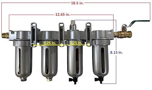 THB 4 Stage Ultra Clean Compressed Air Filter Dryer Combination (1/4" NPT)