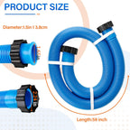 1.5" Pool Pump Hose for 29060E Intex Pumps, Saltwater Systems, and Sand Filters,59" Long Replacement Hoses fit for Intex & Coleman Above Ground Pools Parts (2 Pack)