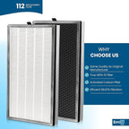 Replacement Filter, Compatible with 112 V2.0 Air Purifier,3 in 1 Pre-filter, H13 True HEPA Filter and Activated Carbon Filter, Pack of 2