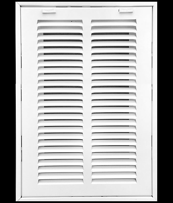 HVAC Premium 8 x 18 Duct Opening Steel Return Air Filter Grille, for 1-inch Filter, Removable Door, Flat Stamped HVAC Vent Cover Grille, Outer Dimensions 10.5 x 20.5
