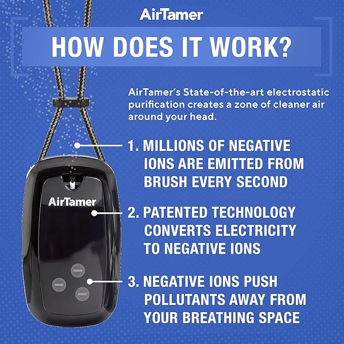AirTamer Advanced Personal Air Purifier Replacement Negative Ion Emitter Covers - Made for AirTamer Model A315 (Black, 2-pack)