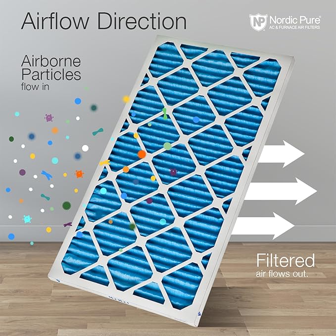 Nordic Pure 16x16x1 (Actual Size: 15 3/4 x 15 3/4 x 3/4) Pleated Air Filters MERV 7 Plus Carbon 6 Pack