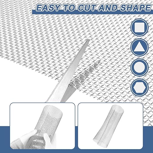 uxcell 8 Mesh 39" x 12" Woven Wire Mesh, 304 Stainless Steel Air Vent Filter Screen, Window Screen Mesh for DIY Projects Vents Cover Filtration Animals Fence