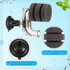 Riakrum 2 Pieces Mini Aquarium Single Sponge Filter Submersible Foam Filter Quiet for Small Fish Tank 0.5-5 Gallon Fixed Freshwater Salt Water