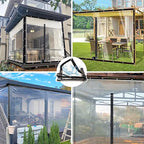 Curtain Patio Enclosure, Water Proof PVC Curtains for Gazebos with Zip, Transparent Outdoor Tarps for Patio Enclosure, Camping, Porch(4.6x2.5m)