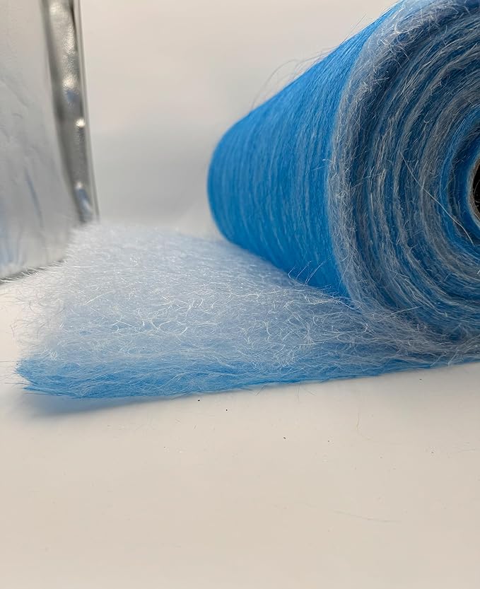 Paint Booth Exhaust Fiberglass Filter Roll, Blue/White Paint Arrestor for Spray Booth (25" x 200ft)