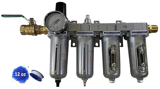 THB 4 Stage High Flow 70 Series Industrial Ultra Clean Compressed Air Filter Regulator Dryer Combination (3/4" NPT, AUTO Drain)
