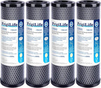 1 Micron 10" x 2.5" Whole House CTO Carbon Sedimen Water Filter Compatible DuPont WFPFC8002, WFPFC9001, SCWH-5, WHCF-WHWC, FXWTC, RO Unit for Under Sink & Countertop Filtration System,4Pack