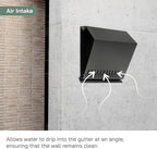 Vent Systems 8" Inch Supply Vent Cover with Rubber Gasket - Graphite Black Galvanized Steel - Robust and Weatherproof Outdoor Air Intake Box - Duct or Surface Mounting - Rain and Snow Protection