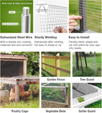 Livestock Fencing Roll Galvanised Welded Wire Mesh Roll Garden Chicken Wire Animals Enclosure for Chickens, Rabbits, Dogs, Window Guards Vegetable Protection for Indoor or Outdoor ( Size : L:1.2m-H:1m