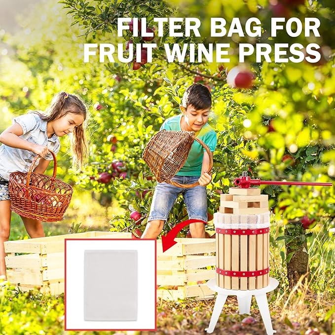 CAELUM 4.75 Gallon Capacity Fruit and Wine Press Filter Bag, 2Pack Juice Maker Filter Bag for Outdoor, Kitchen